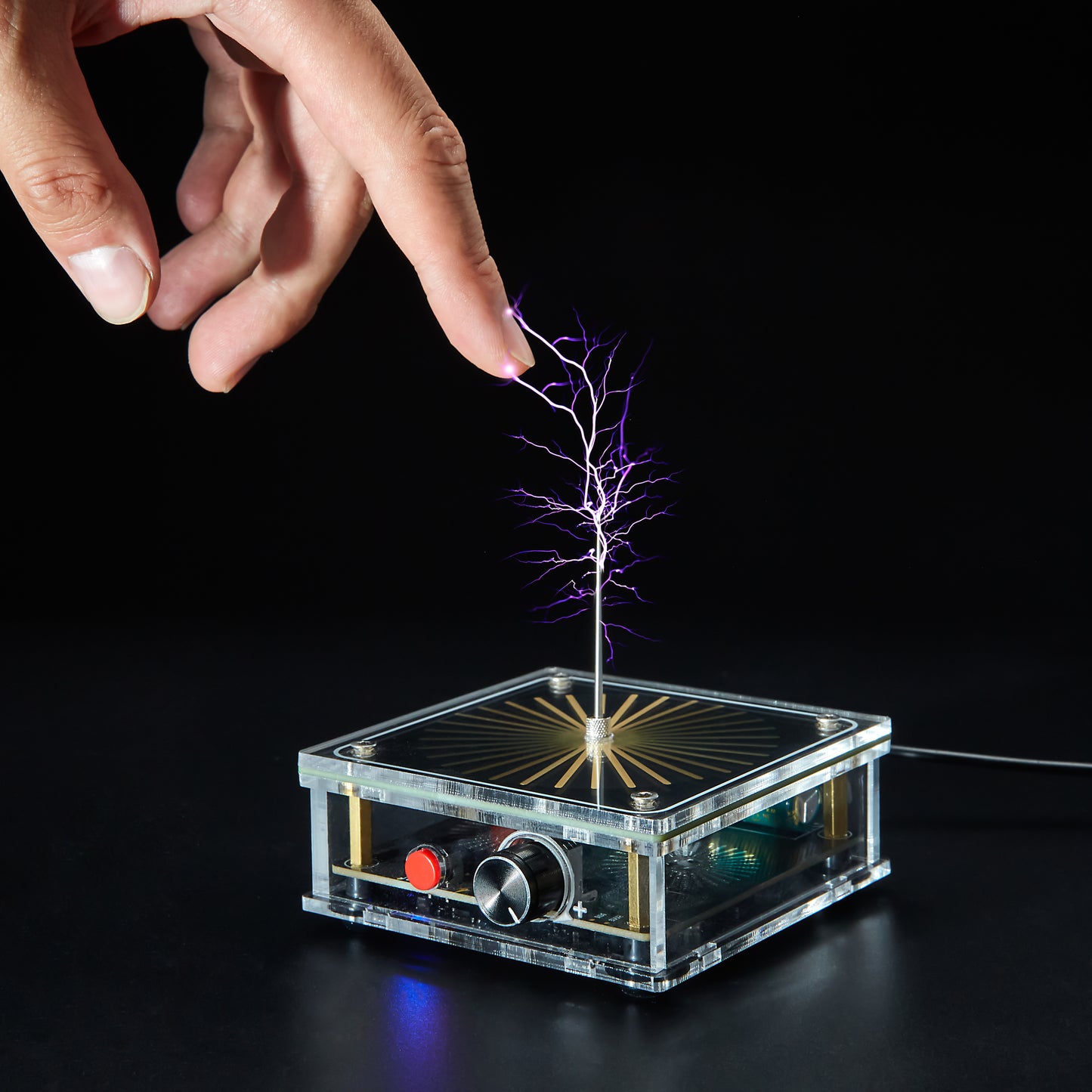 TESLA COIL 8 | Transparent "Gold Skeleton" Edition (Lightweight Education Kit)