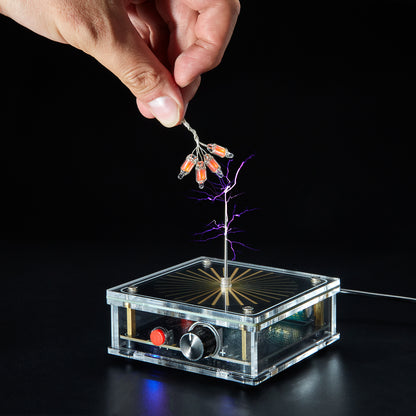 TESLA COIL 8 | Transparent "Gold Skeleton" Edition (Lightweight Education Kit)