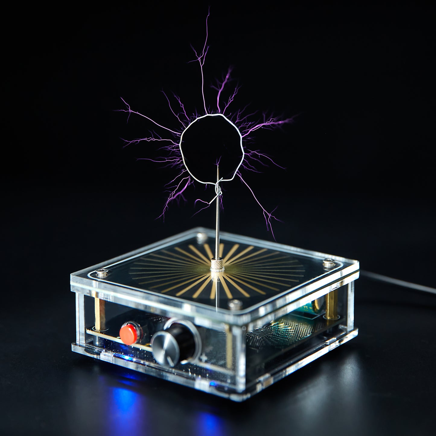 TESLA COIL 8 | Transparent "Gold Skeleton" Edition (Lightweight Education Kit)